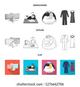 Isolated object of dreams and night logo. Collection of dreams and bedroom vector icon for stock.