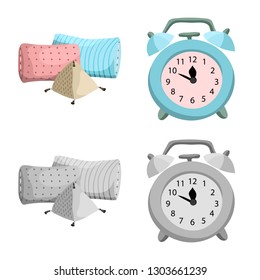 Isolated object of dreams and night logo. Set of dreams and bedroom stock vector illustration.