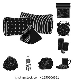Isolated object of dreams and night logo. Collection of dreams and bedroom stock vector illustration.