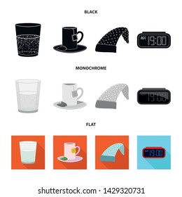 Isolated object of dreams and night logo. Set of dreams and bedroom stock symbol for web.