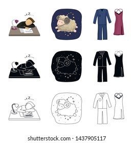 Isolated object of dreams and night logo. Set of dreams and bedroom vector icon for stock.