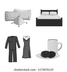 Isolated object of dreams and night sign. Collection of dreams and bedroom stock symbol for web.