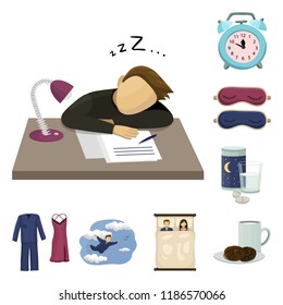 Isolated object of dreams and night sign. Collection of dreams and bedroom stock vector illustration.