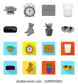 Isolated object of dreams and night sign. Set of dreams and bedroom stock symbol for web.
