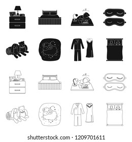Isolated object of dreams and night sign. Collection of dreams and bedroom vector icon for stock.