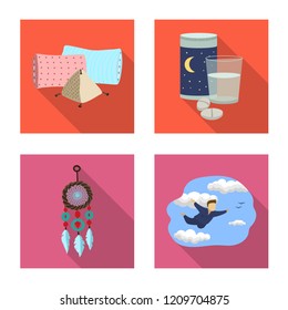 Isolated object of dreams and night sign. Collection of dreams and bedroom vector icon for stock.