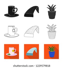 Isolated object of dreams and night sign. Set of dreams and bedroom stock symbol for web.