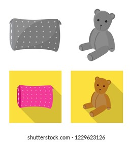 Isolated object of dreams and night sign. Collection of dreams and bedroom vector icon for stock.