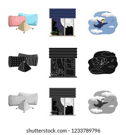 Isolated object of dreams and night sign. Collection of dreams and bedroom stock symbol for web.