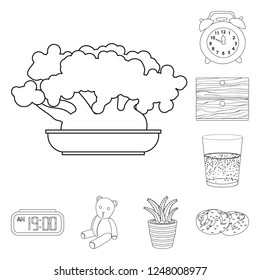 Isolated object of dreams and night sign. Set of dreams and bedroom stock vector illustration.