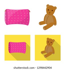 Isolated object of dreams and night sign. Set of dreams and bedroom vector icon for stock.