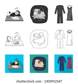 Isolated object of dreams and night sign. Collection of dreams and bedroom stock symbol for web.