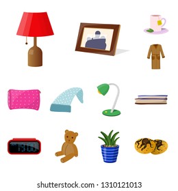 Isolated object of dreams and night sign. Set of dreams and bedroom stock vector illustration.