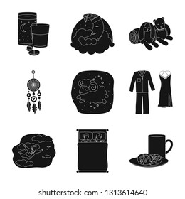 Isolated object of dreams and night sign. Collection of dreams and bedroom stock symbol for web.