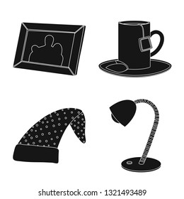 Isolated object of dreams and night sign. Collection of dreams and bedroom stock symbol for web.