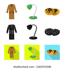 Isolated object of dreams and night sign. Collection of dreams and bedroom vector icon for stock.