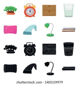 Isolated object of dreams and night sign. Set of dreams and bedroom vector icon for stock.