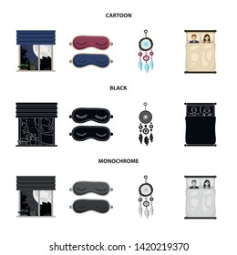 Isolated object of dreams and night sign. Collection of dreams and bedroom stock symbol for web.