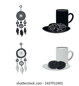 Isolated object of dreams and night sign. Set of dreams and bedroom stock vector illustration.