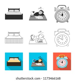 Isolated object of dreams and night symbol. Set of dreams and bedroom vector icon for stock.