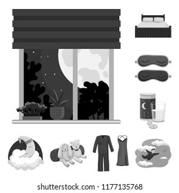 Isolated object of dreams and night symbol. Set of dreams and bedroom vector icon for stock.