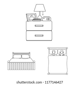 Isolated object of dreams and night symbol. Collection of dreams and bedroom stock vector illustration.