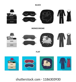 Isolated object of dreams and night symbol. Set of dreams and bedroom stock symbol for web.