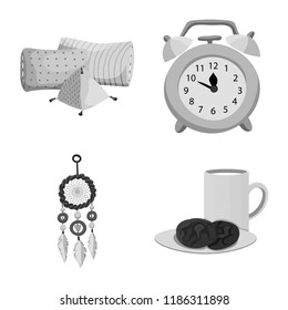 Isolated object of dreams and night symbol. Collection of dreams and bedroom stock vector illustration.