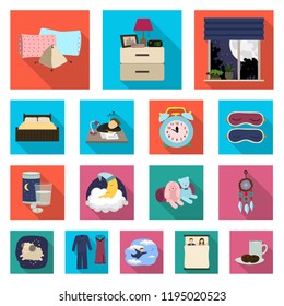 Isolated object of dreams and night symbol. Collection of dreams and bedroom stock vector illustration.