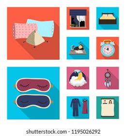Isolated object of dreams and night symbol. Set of dreams and bedroom vector icon for stock.