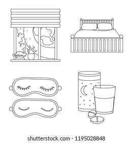 Isolated object of dreams and night symbol. Collection of dreams and bedroom stock symbol for web.