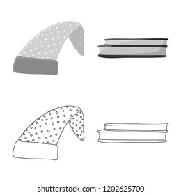 Isolated object of dreams and night symbol. Set of dreams and bedroom vector icon for stock.