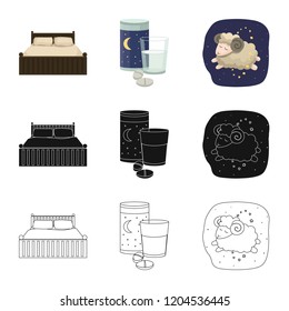 Isolated object of dreams and night symbol. Collection of dreams and bedroom vector icon for stock.