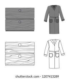 Isolated object of dreams and night symbol. Set of dreams and bedroom stock symbol for web.