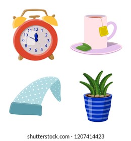 Isolated object of dreams and night symbol. Collection of dreams and bedroom stock vector illustration.