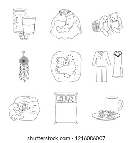 Isolated object of dreams and night symbol. Collection of dreams and bedroom vector icon for stock.