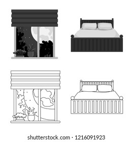 Isolated object of dreams and night symbol. Collection of dreams and bedroom stock symbol for web.