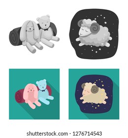 Isolated object of dreams and night symbol. Collection of dreams and bedroom vector icon for stock.