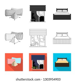 Isolated object of dreams and night symbol. Set of dreams and bedroom vector icon for stock.