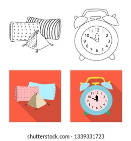 Isolated object of dreams and night symbol. Set of dreams and bedroom stock symbol for web.