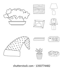 Isolated object of dreams and night symbol. Set of dreams and bedroom stock symbol for web.