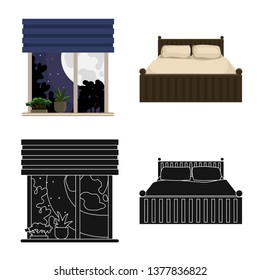 Isolated object of dreams and night symbol. Collection of dreams and bedroom stock symbol for web.