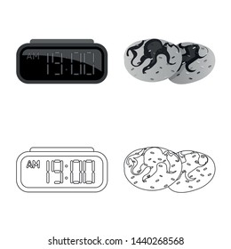 Isolated object of dreams and night symbol. Set of dreams and bedroom stock symbol for web.