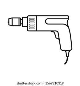Isolated object of drill and screwdriver symbol. Graphic of drill and instrument stock vector illustration.