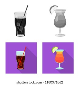 Isolated object of drink and bar icon. Set of drink and party vector icon for stock.