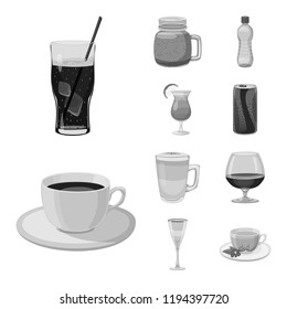 Isolated object of drink and bar icon. Collection of drink and party vector icon for stock.