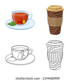 Isolated object of drink and bar icon. Set of drink and party vector icon for stock.