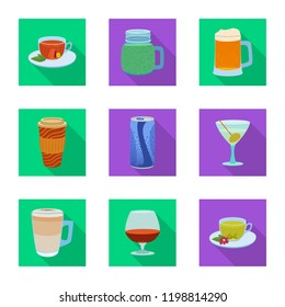 Isolated object of drink and bar icon. Set of drink and party stock symbol for web.