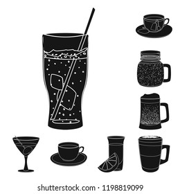 Isolated object of drink and bar icon. Set of drink and party vector icon for stock.