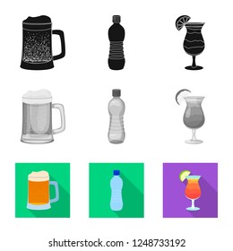 Isolated object of drink and bar icon. Set of drink and party vector icon for stock.